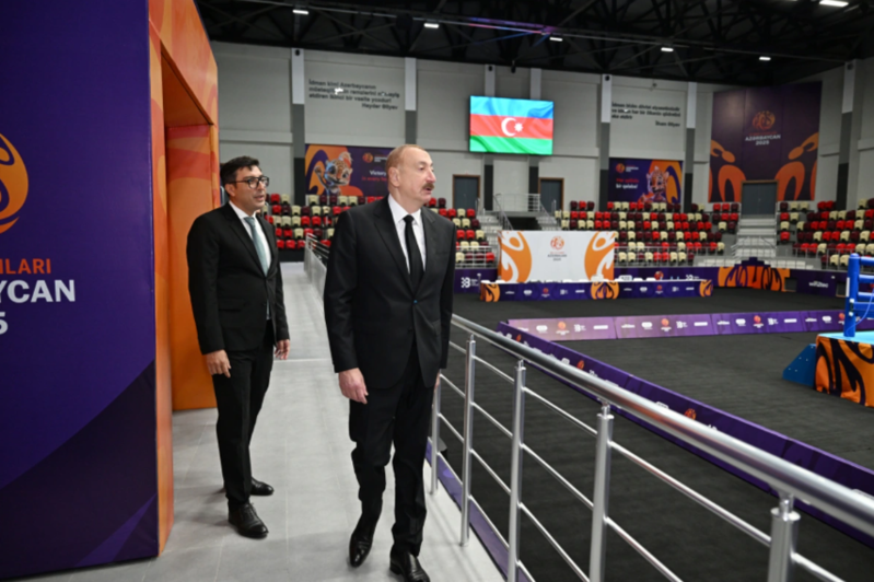 Prezident İlham Əliyev Yevlax Olimpiya İdman Kompleksinin açılışında iştirak edib