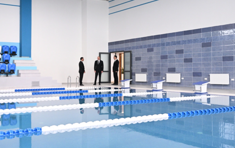 Prezident İlham Əliyev Yevlax Olimpiya İdman Kompleksinin açılışında iştirak edib