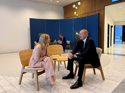 İlham Əliyevin Kopenhagendə Ciorcia Meloni ilə görüşü olub