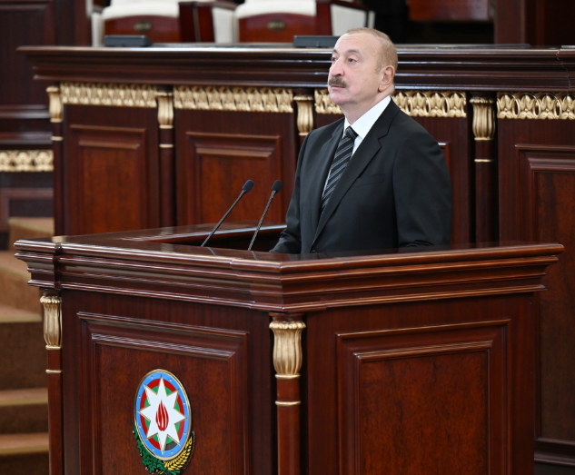 İlham Əliyev AMEA-nın 80 illik yubileyinə həsr olunmuş yığıncaqda çıxış edib