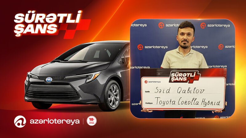 "Azərlotereya"nın "Sürətli Şans" lotereyasında 2 nəfər "Toyota Corolla" qazanıb