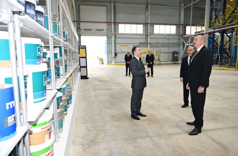 İlham Əliyev AZWOOL mineral daş yunu zavodunun açılışında iştirak edib