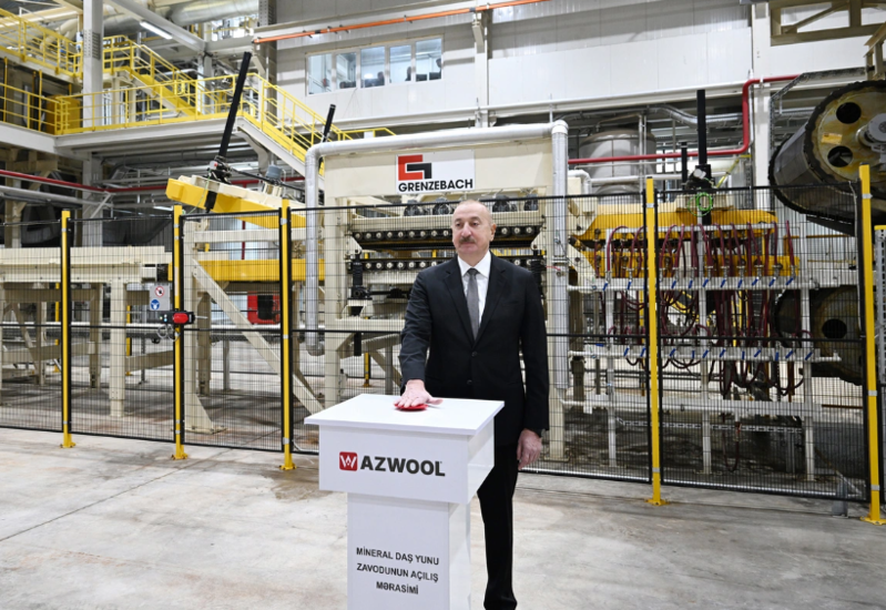 İlham Əliyev AZWOOL mineral daş yunu zavodunun açılışında iştirak edib
