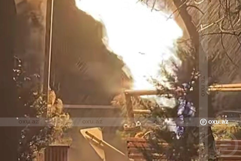 Bakıda "Porsche"nin düşdüyü qəzada GÜCLÜ YANĞIN: Xəsarət alanın vəziyyəti açıqlandı