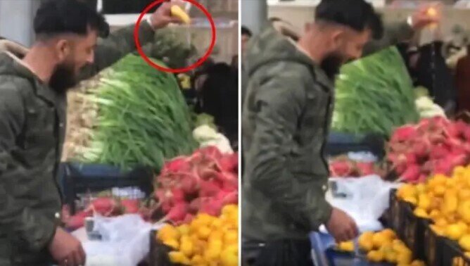 Limon satıcısından ağızları açıq qoyan saxtakarlıq - VİDEO