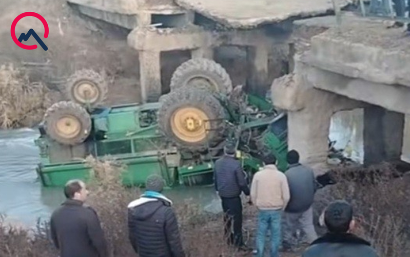 Körpü uçdu, kanala düşən kombayn sürücüsü öldü - Foto