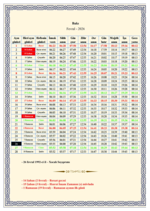 Ramazan ayı nə vaxtdan başlayır? - TƏQVİM