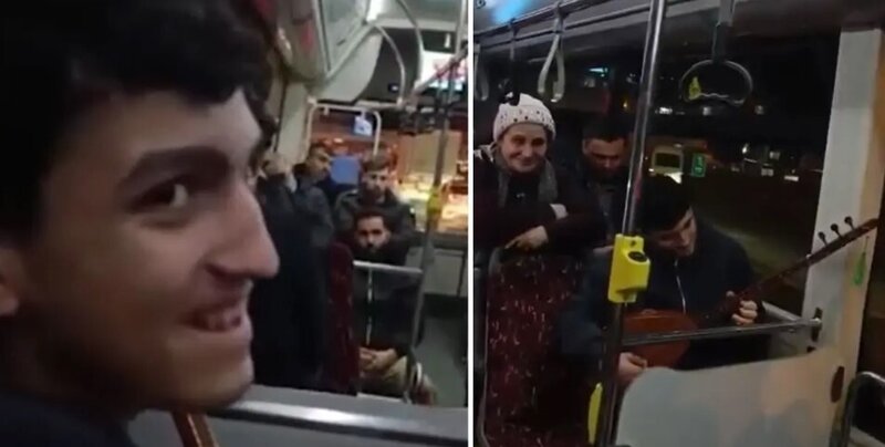Avtobusda yaşananlar sərnişinləri heyrətləndirdi - VİDEO