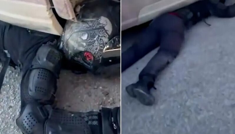 Tonlarla çəkisi olan TIR-ın altından möcüzəvi şəkildə xilas oldu - VİDEO