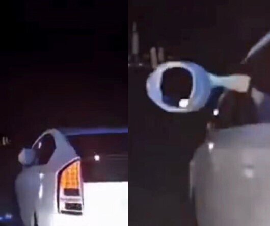 Sürücü fənərdən istifadə edərək polis təqibindən qaçmağa çalışdı - VİDEO