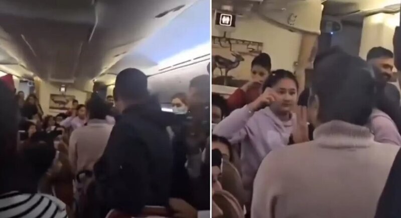 Kəskin qoxu uçuşu dayandırdı: Təyyarə geri qayıtmalı oldu - VİDEO