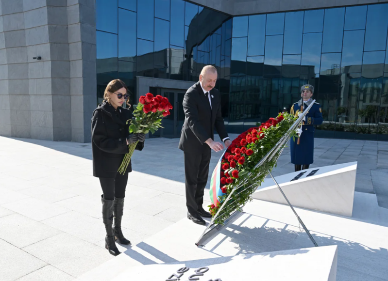 Prezident İlham Əliyev Xocalı Soyqırımı Memorialının açılışında iştirak edib