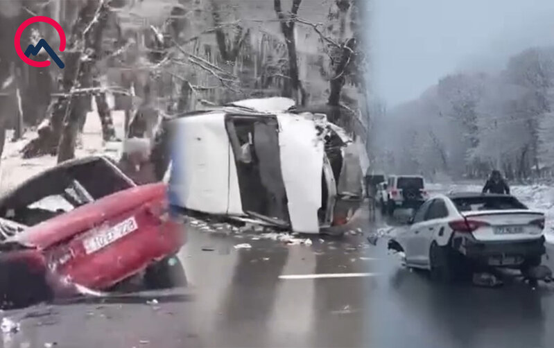 İsmayıllıda zəncirvari qəza - Ər-arvad öldü, yaralananlar var-Video-Yenilənib