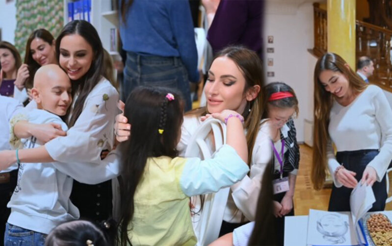 Prezidentin qızları və gəlini onları ziyarət etdi - Video