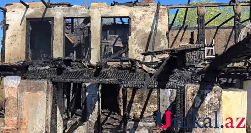 Masallıda baba və nəvə yanaraq öldü - Fotolar