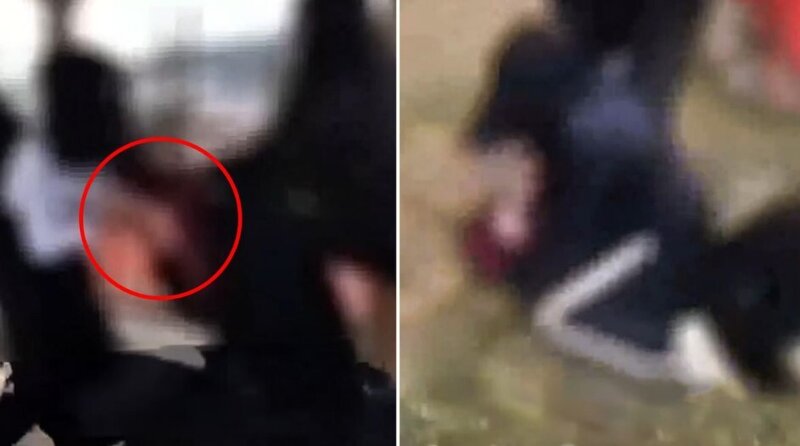 Baş örtüyündən tutaraq azyaşlı qızı döydülər - VİDEO