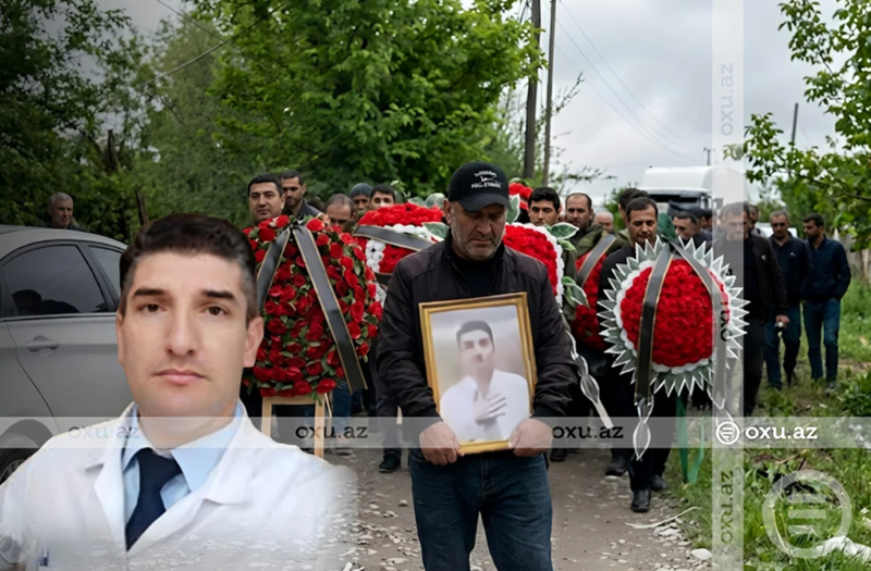 Partlayış nəticəsində ölən həkim dəfn olundu: Mərasimdən GÖRÜNTÜLƏR