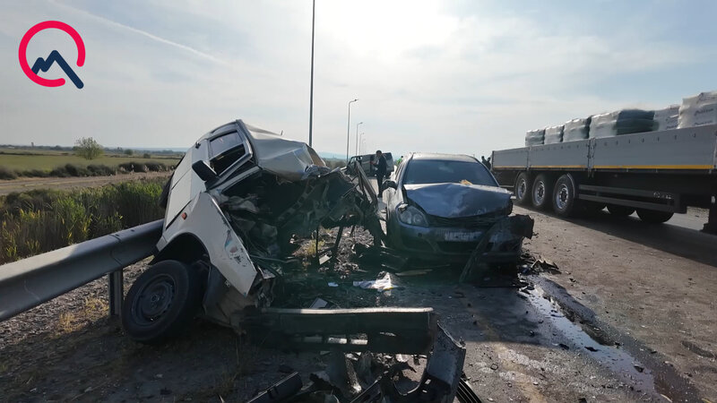 Sabirabadda zəncirvari qəza - 1 ölü, 8 yaralı-Fotolar-Yenilənib