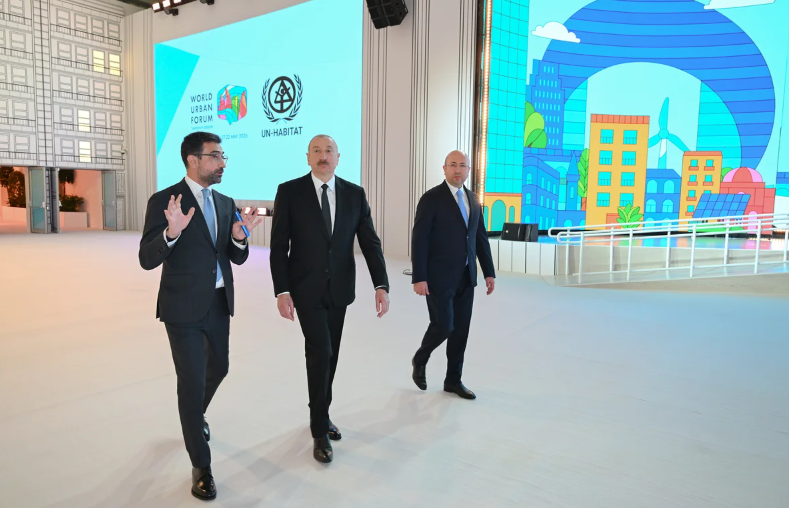 Prezident İlham Əliyev Bakı Olimpiya Stadionunun ərazisində WUF13 ilə bağlı görülən işlərlə tanış olub - FOTO