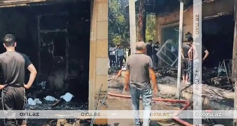 İmişlidə ticarət obyektlərində yanğın başlayıb - VİDEO