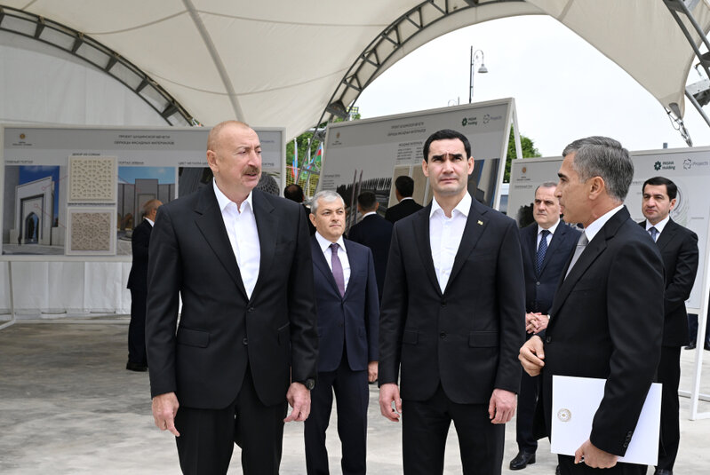 Şuşa məscidində tikinti işləri ilə tanış oldular - Fotolar