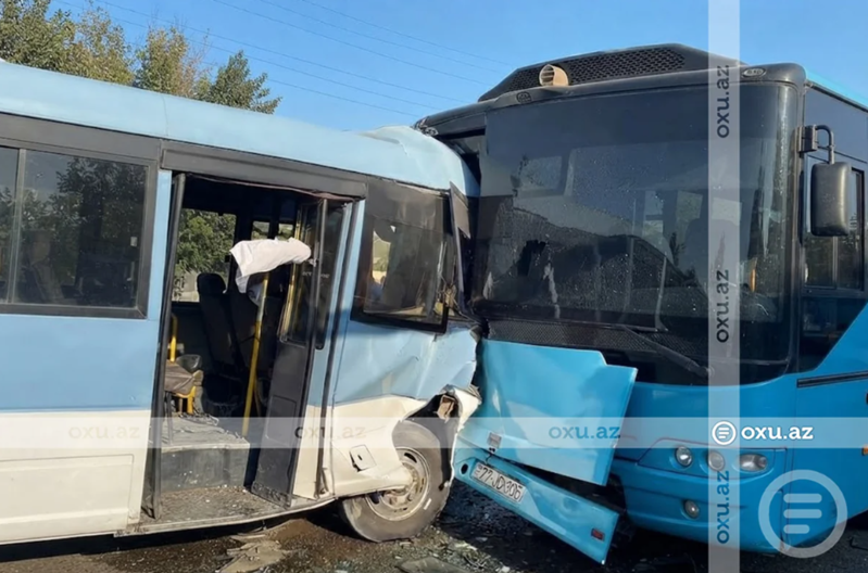 Bakıda DƏHŞƏTLİ AVTOBUS QƏZASI: 20-dən çox şəxs xəsarət aldı - VİDEO