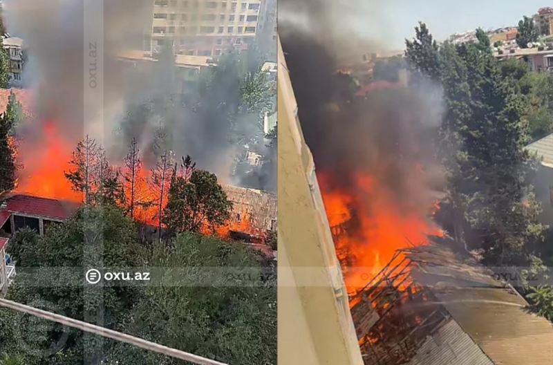 Bakının "Milyonerlər məhəlləsi" adlanan ərazisində yanğın başlayıb