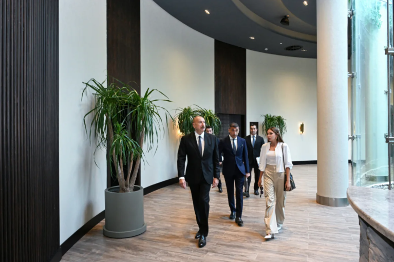 Prezident İlham Əliyev Şamaxıda "Meysari Grand Hotel & SPA" kompleksinin açılışında iştirak edib