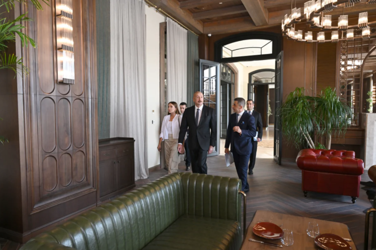 Prezident İlham Əliyev Şamaxıda "Meysari Grand Hotel & SPA" kompleksinin açılışında iştirak edib