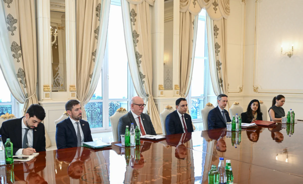 Prezident İlham Əliyev Böyük Britaniyanın ticarət üzrə dövlət nazirini qəbul edib - Foto