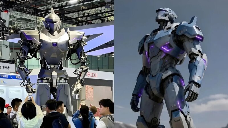 Çində 500 kq-a qədər yük qaldıra bilən 4 metr hündürlüyündə robot təqdim edilib