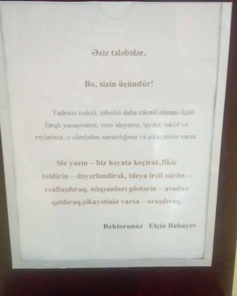 BDU-nun yeni rektoru universitetə qutu qoydurdu - Açarı ancaq özündə olur - FOTO