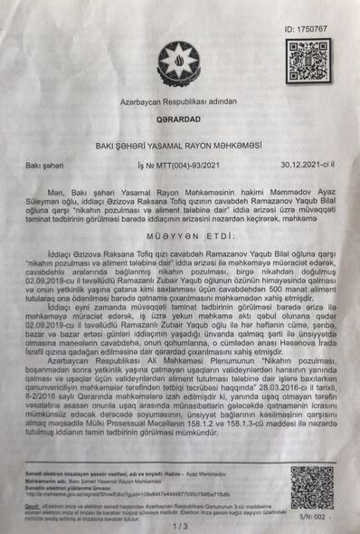 Əri və qayınanası uşağı anadan oğurlayıblar, icraçılar məhkəmə qərarını icra etmirlər