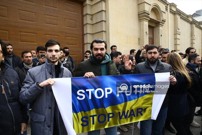 Azərbaycan xalqından Ukraynaya dəstək aksiyası - FOTO-VİDEO