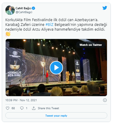 Arzu Əliyevaya Türkiyədə mükafat verildi - FOTOLAR