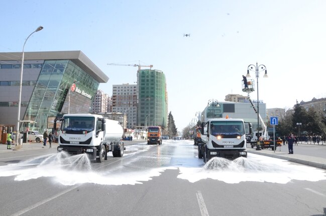 Bu gün Bakının 545 küçəsi yuyuldu
