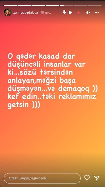 Əhməd Cavadla bağlı sualına görə tənqid olunan Zümrüd: "Təki reklamımız getsin" - FOTO/VİDEO