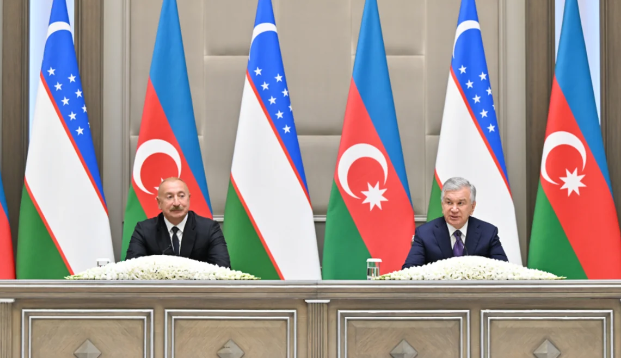 Azərbaycan və Özbəkistan prezidentləri mətbuata bəyanatlarla çıxış ediblər - FOTO