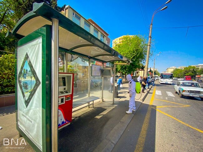 BNA dayanacaq pavilyonlarında dezinfeksiya işləri aparır