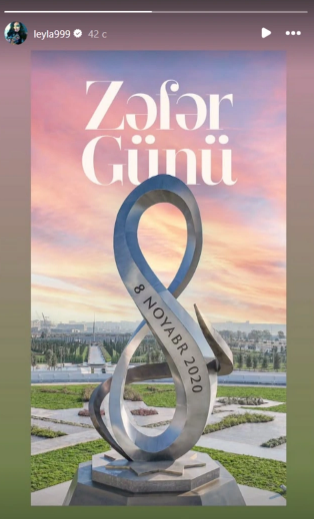 Leyla Əliyeva Zəfər Günü ilə bağlı paylaşım edib