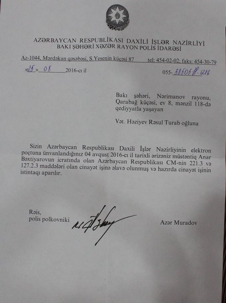 Atanın FƏRYADI - "Xəzər Rayon Polis İdarəsi oğlumu döyənləri tapmır"