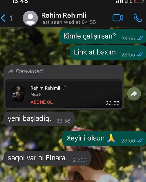 Rəhim Rəhimlinin son "Whatsapp" yazışmaları - FOTO