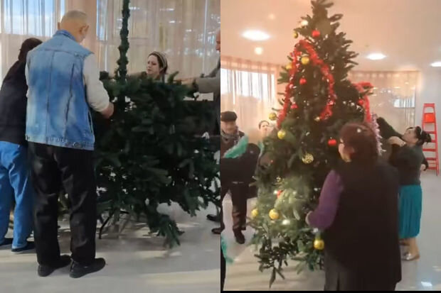 Ahıllar evinin sakinlərinin Yeni il hazırlığı - VİDEO