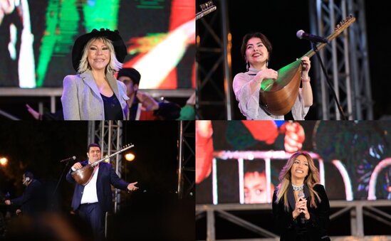 Bulvarda Zəfər Günü üçün səhnəyə çıxdılar - FOTOLAR