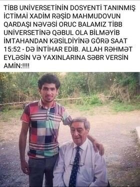 Rəşid Mahmudovun qardaşı oğlu intihar edib? - AÇIQLAMA + FOTO
