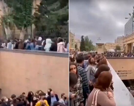 BDU-nun qarşısında yenidən tələbə sıxlığı yaşandı - VİDEO
