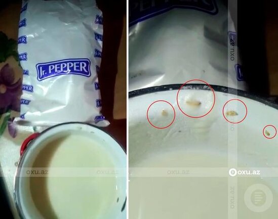 Bakıda uşaq qidasından qurd çıxdı - VİDEO