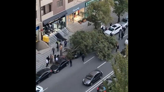 Güclü külək Bakıda bir sıra fəsadlar törədib - FOTO/VİDEO