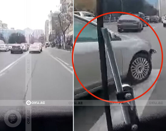 Bakıda qəza: Avtobus zolağına çıxan motosiklet avtomobillə toqquşdu - ANBAAN VİDEO