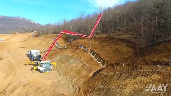 Əhmədbəyli-Füzuli-Şuşa avtomobil yolunun tikintisindən ən son görüntülər - FOTO